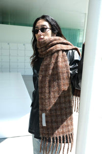 ESTATE SCARF / DORF CHECK FUZZY ALPACA