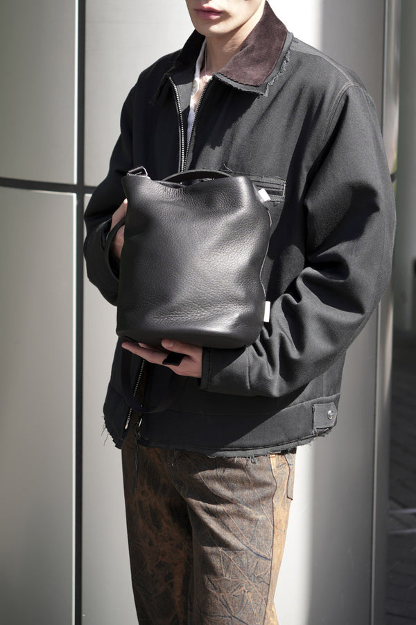 DEER LEATHER UNIVERSAL BAG L / BLACK DEER LEATHER