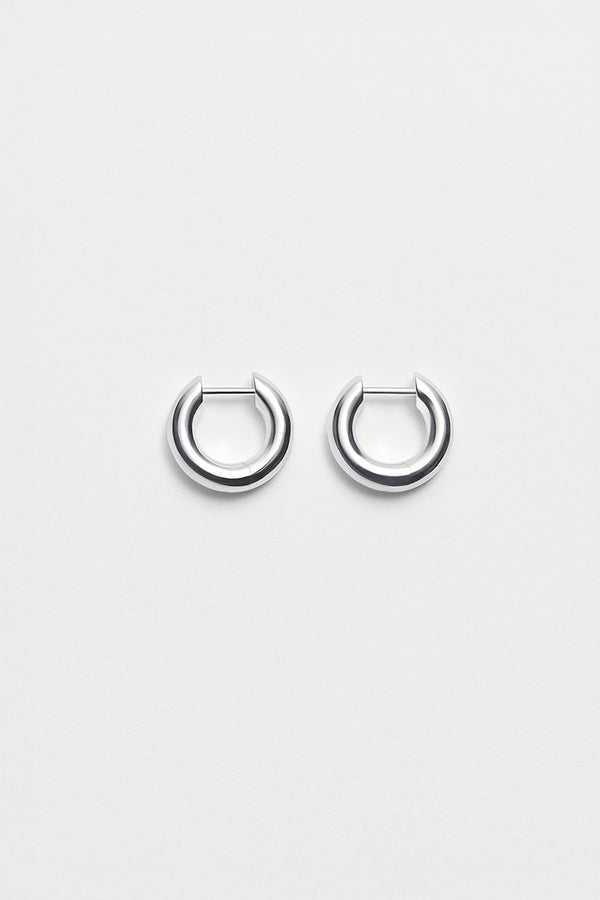 ROUND EARRINGS SMALL SINGLE / 925 STERLING SILVER [Arriving April]