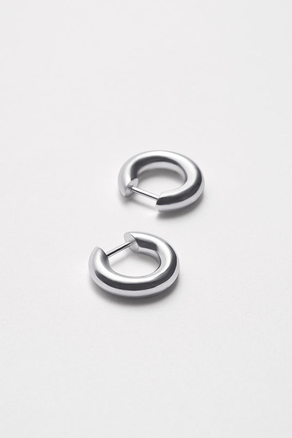 ROUND EARRINGS SMALL SINGLE / 925 STERLING SILVER [Arriving April]