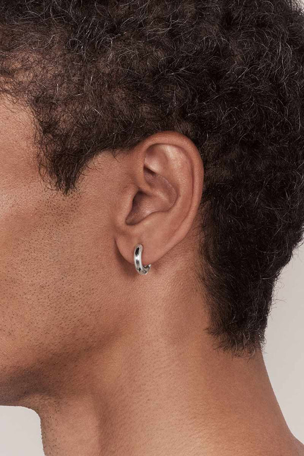 ROUND EARRINGS SMALL SINGLE / 925 STERLING SILVER [Arriving April]