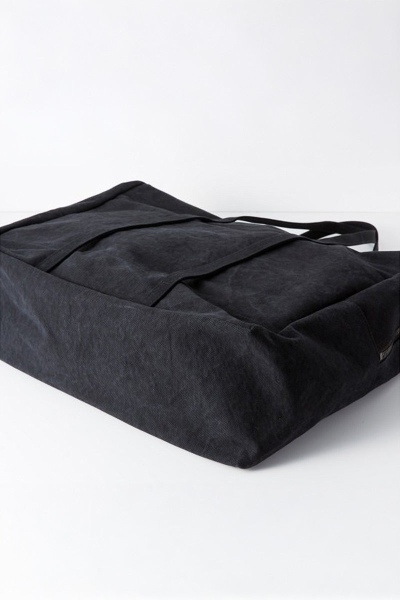 WASHED CANVAS BIG BOSTON BAG / BLACK