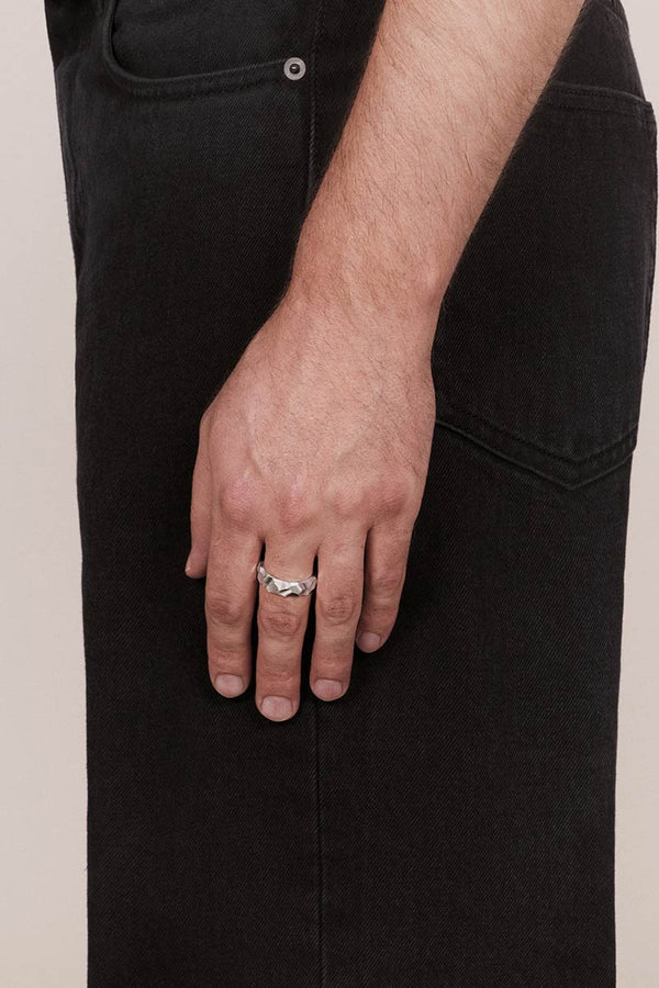 TIRE RING CARVED / 925 STERLING SILVER [Scheduled for May arrival]