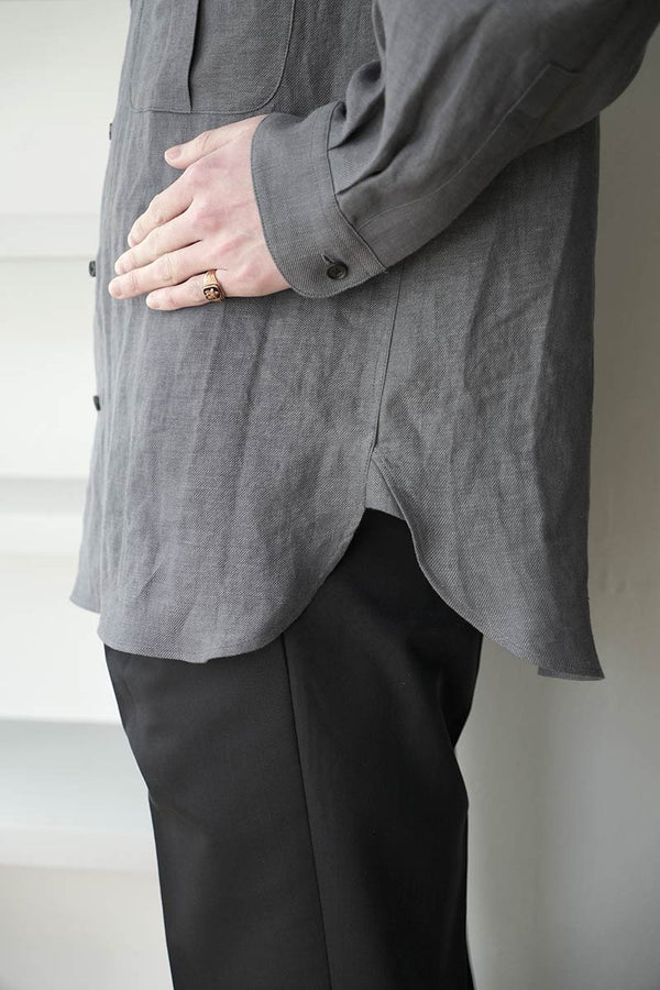 RAF SHIRT LIMEN HEMP TWILL / PLATINUM GREY [神戸店]