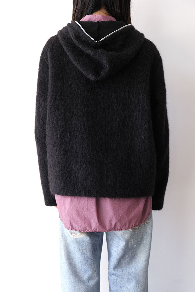 FULL ZIP HOOD / BLACK HAIRY WOOL [6月入荷予定］