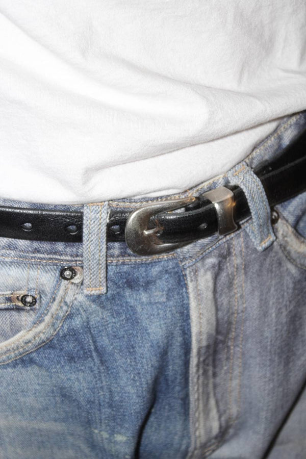 2CM BELT / BLACK LEATHER