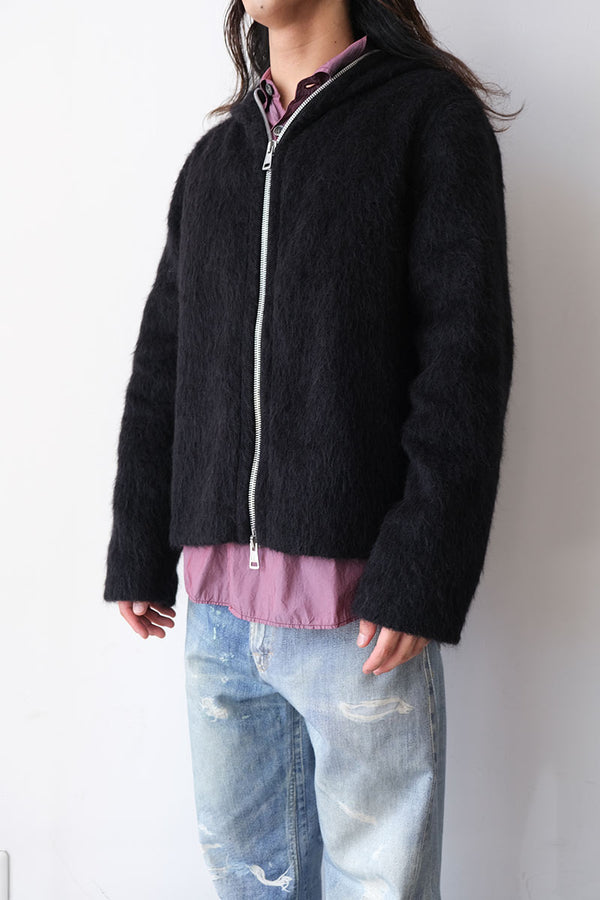 FULL ZIP HOOD / BLACK HAIRY WOOL [6月入荷予定］