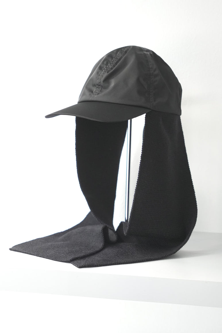 DICROS & KNIT MUFFLER CAP / BLACK/BLACK