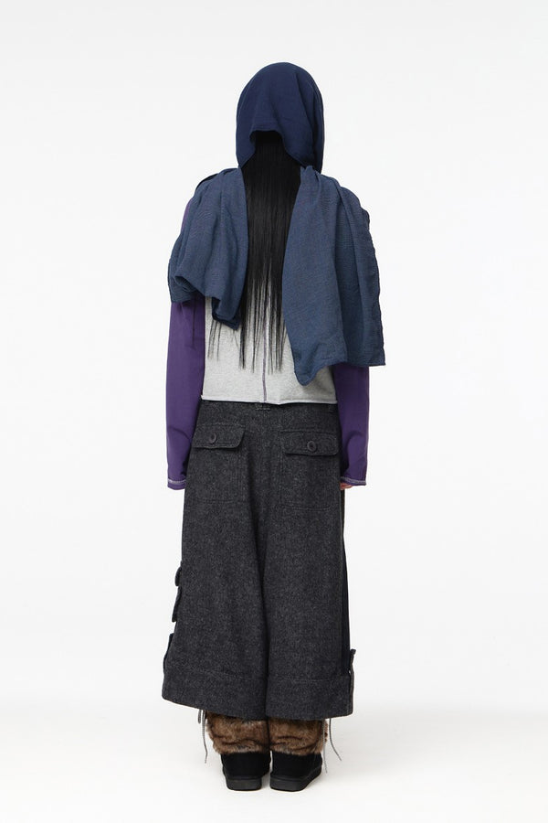 CUT-OFF RAGLAN LONG SLEEVE / PURPLE