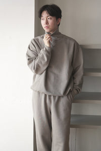 ULTIMATE HEAVY COTTON HIGH-NECK PULLOVER / JUTE BEIGE