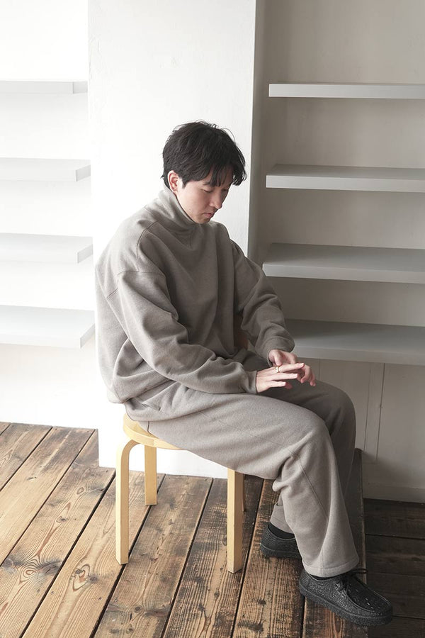 ULTIMATE HEAVY COTTON HIGH-NECK PULLOVER / JUTE BEIGE