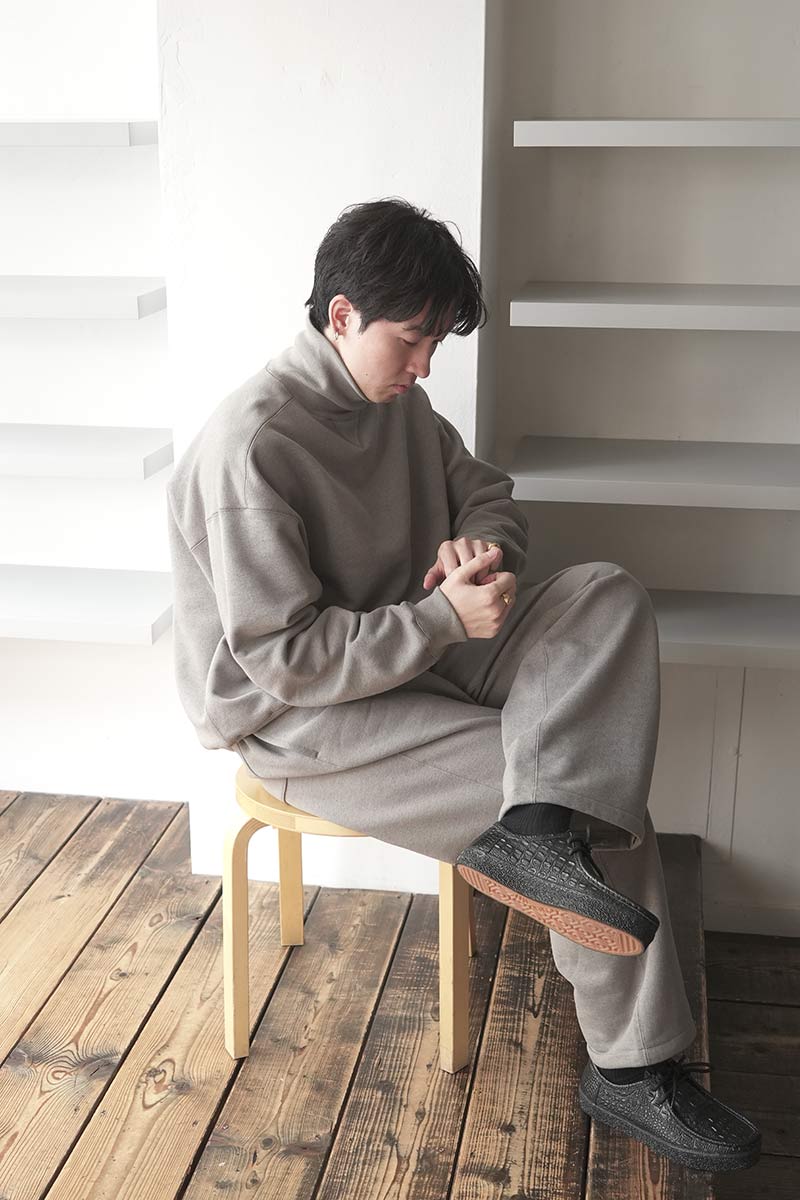 ULTIMATE HEAVY COTTON HIGH-NECK PULLOVER / JUTE BEIGE