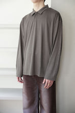 Load image into Gallery viewer, SUPER100S WOOL JERSEY L/S POLO / CHARCOAL