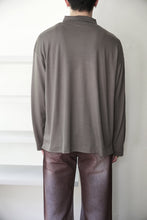 Load image into Gallery viewer, SUPER100S WOOL JERSEY L/S POLO / CHARCOAL