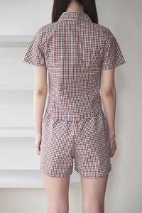 MARY TOP / BROWN GINGHAM