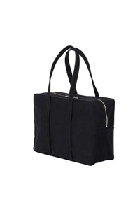 WASHED CANVAS BOSTON BAG (S) / BLACK