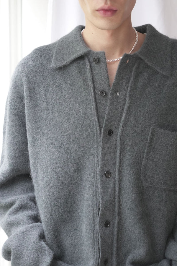SLIM ZIP LONGSLEEVE / OBSIDIAN DEPYH WOOLCOSE RIDGE [Arriving Fall/Winter 2026]