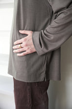 Load image into Gallery viewer, SUPER100S WOOL JERSEY L/S POLO / CHARCOAL