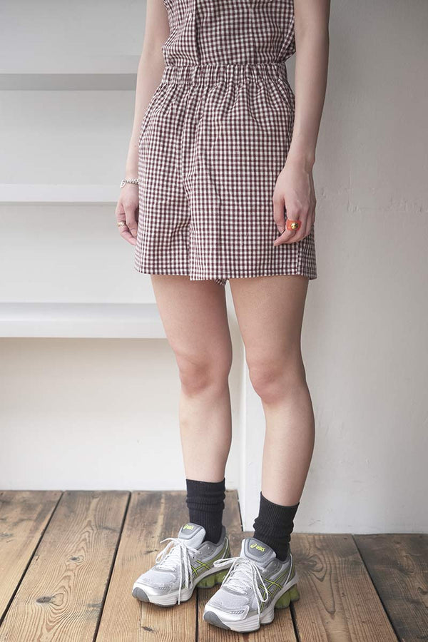 DAWSON SHORT / BROWN GINGHAM [20%OFF]