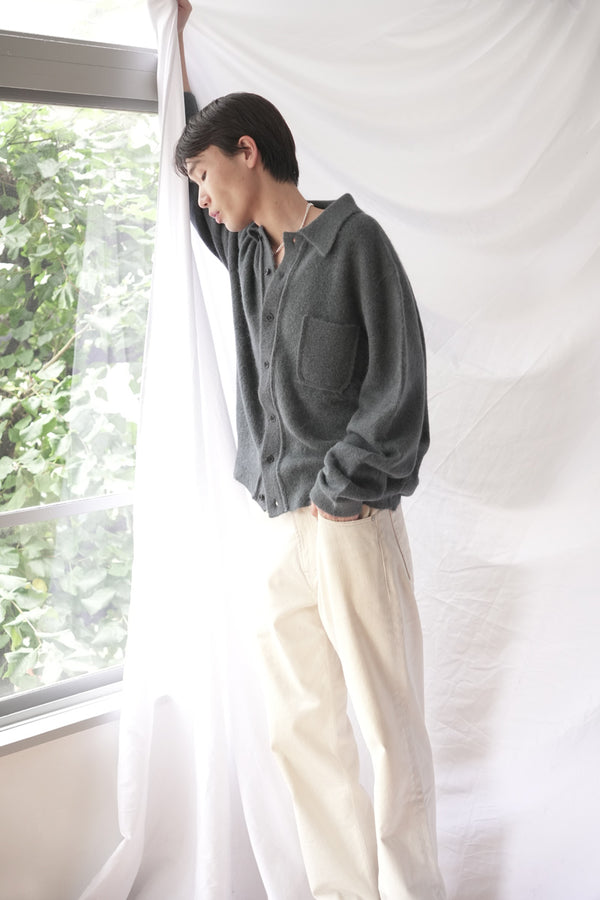 HAIRY CARDIGAN - ALPACA / GREY
