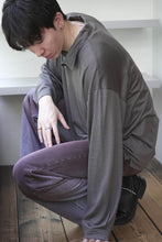 Load image into Gallery viewer, SUPER100S WOOL JERSEY L/S POLO / CHARCOAL