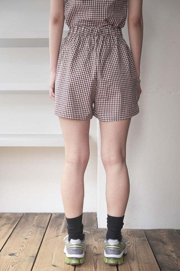DAWSON SHORT / BROWN GINGHAM [20%OFF]