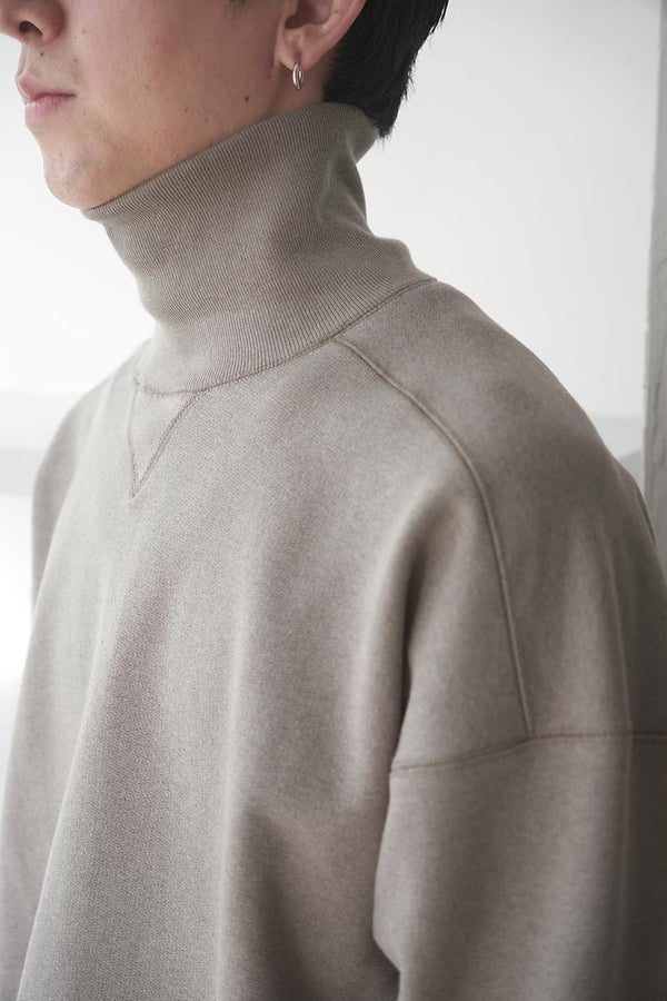ULTIMATE HEAVY COTTON HIGH-NECK PULLOVER / JUTE BEIGE