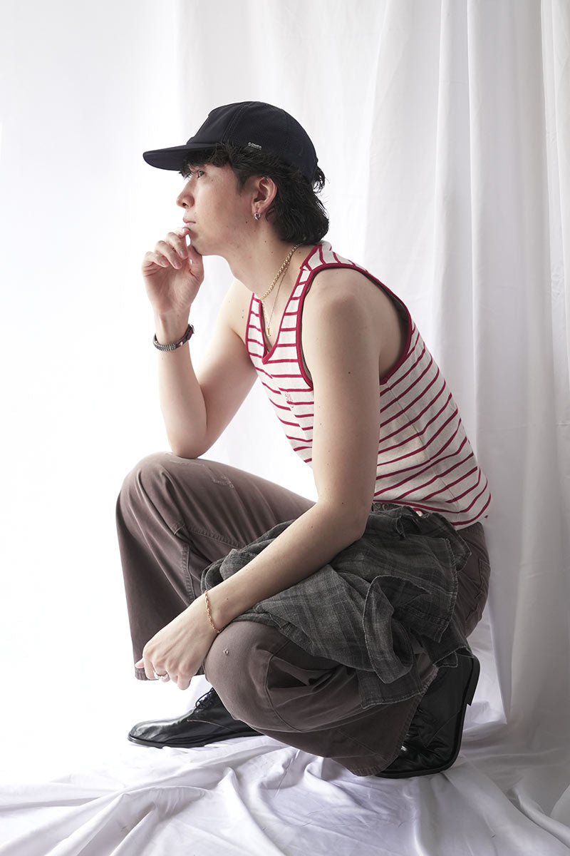 HARP TANKTOP / RED STRIPE