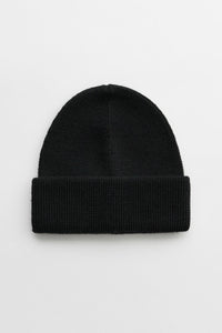 KNIT HAT / BLACK RUSTIC MERINO