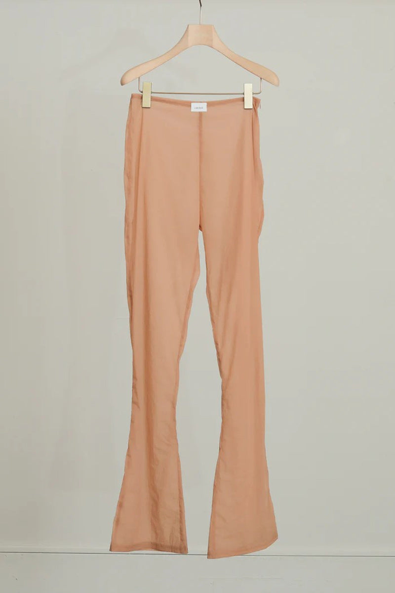 SKIN PU SEE-THROUGH PANTS / NUDE