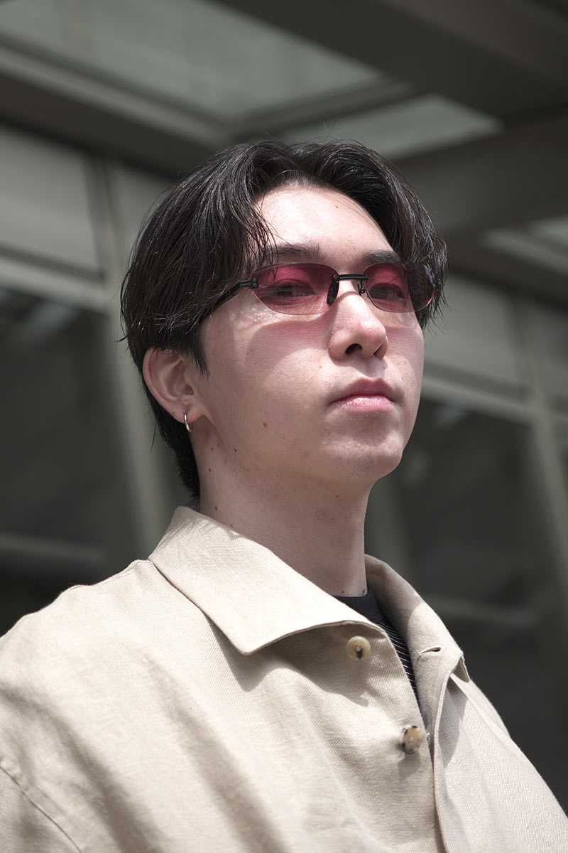 OVAL RIMLESS SUNGLASSES / RED