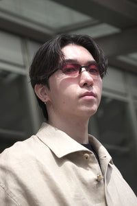 OVAL RIMLESS SUNGLASSES / RED