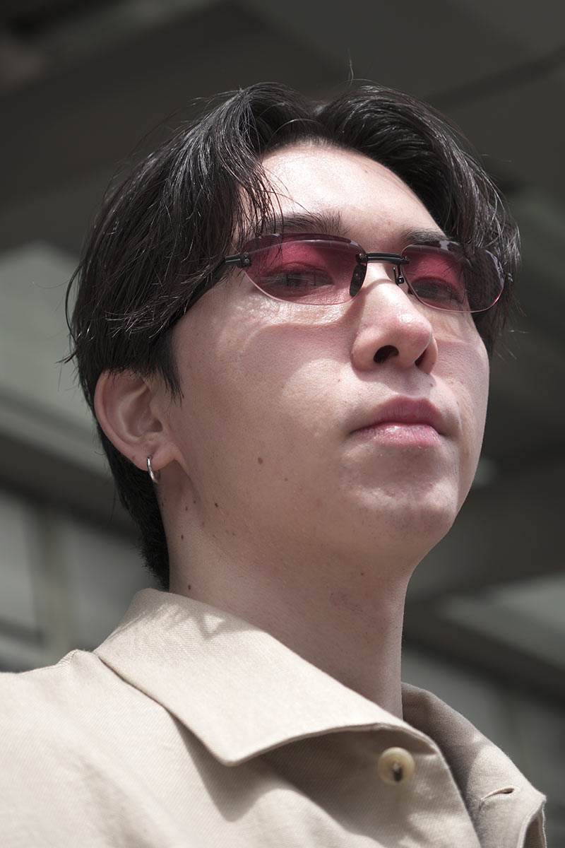 OVAL RIMLESS SUNGLASSES / RED