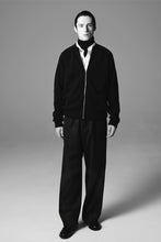 画像をギャラリービューアに読み込む, ZIP CREW NECK CARDIGAN LAMS WOOL PALIN KNITTED / NAVY