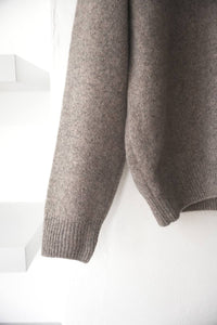 SADDLE SLEEVE POLO LAMS WOOL PALIN KNITTED / BROWN MELANGE
