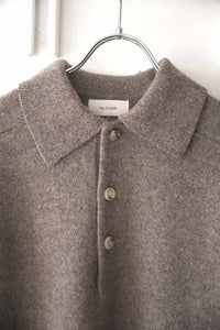 SADDLE SLEEVE POLO LAMS WOOL PALIN KNITTED / BROWN MELANGE