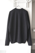 画像をギャラリービューアに読み込む, ZIP CREW NECK CARDIGAN LAMS WOOL PALIN KNITTED / NAVY