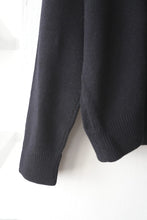 画像をギャラリービューアに読み込む, ZIP CREW NECK CARDIGAN LAMS WOOL PALIN KNITTED / NAVY