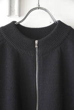 画像をギャラリービューアに読み込む, ZIP CREW NECK CARDIGAN LAMS WOOL PALIN KNITTED / NAVY