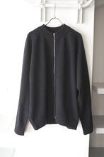 画像をギャラリービューアに読み込む, ZIP CREW NECK CARDIGAN LAMS WOOL PALIN KNITTED / NAVY