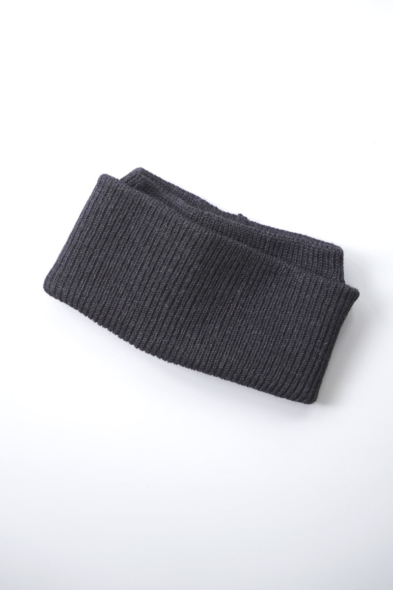 WOOL FLAP HEADBAND & NECK WARMER / CHARCOAL