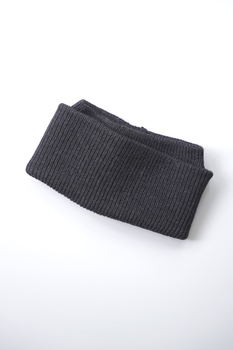 WOOL FLAP HEADBAND & NECK WARMER / CHARCOAL