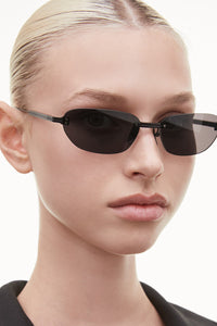 OVAL RIMLESS SUNGLASSES / BLACK