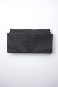 WOOL FLAP HEADBAND & NECK WARMER / CHARCOAL