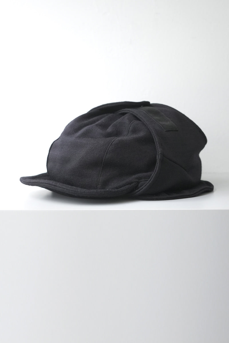 COMESANDGOES | TECH WOOL ARMY EAR CAP / BLACK ウールイヤーフラップ
