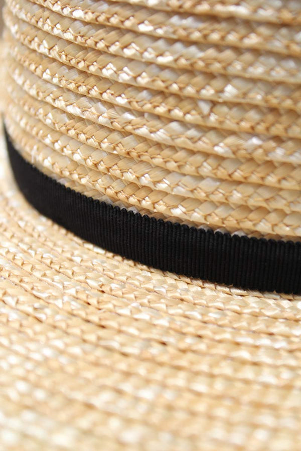 10mm WHEAT BRAID BOATER HAT / NATURAL 