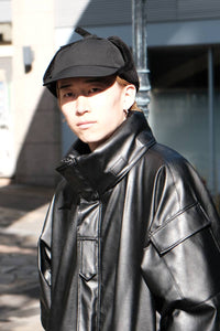 CLEAR TWILL EAR CAP1 / BLACK 