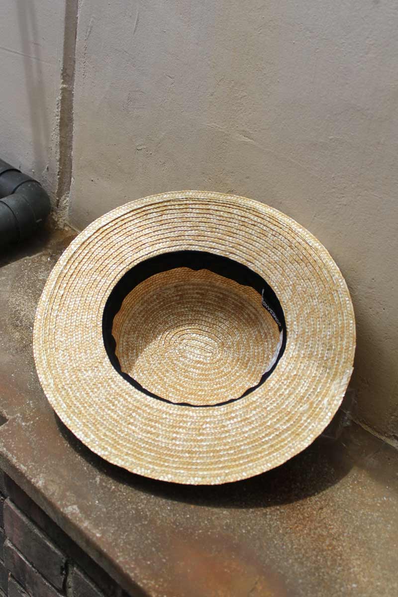 10mm WHEAT BRAID BOATER HAT / NATURAL 