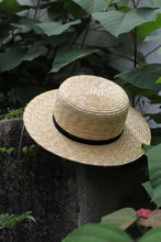 Load image into Gallery viewer, 10mm WHEAT BRAID BOATER HAT / NATURAL 