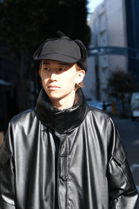 CLEAR TWILL EAR CAP / BLACK